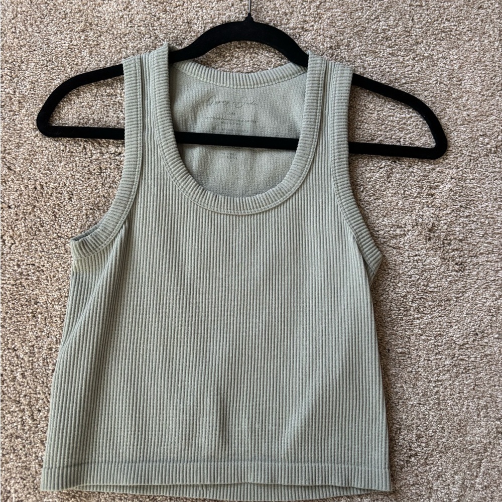 Women's Ribbed Tank Top - Sage Green